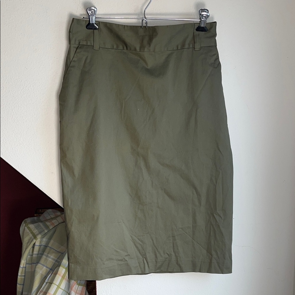 Banana Republic Olive Green Pencil Skirt 10 NWT